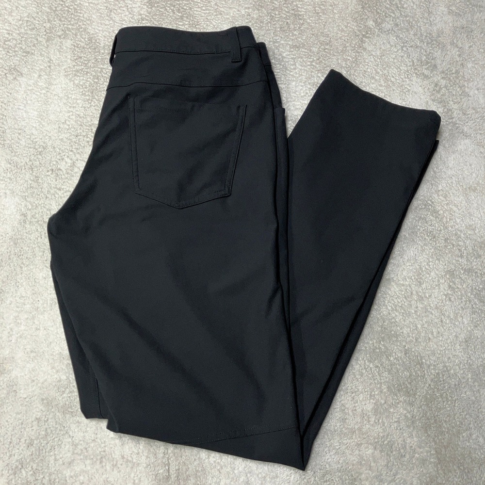 Lululemon Commission Slim Fit Pants Black Warpstreme LM5AF3S Mens 31x32